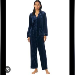 Ralph Lauren L Women's Navy Blue Velvet Pajama Set